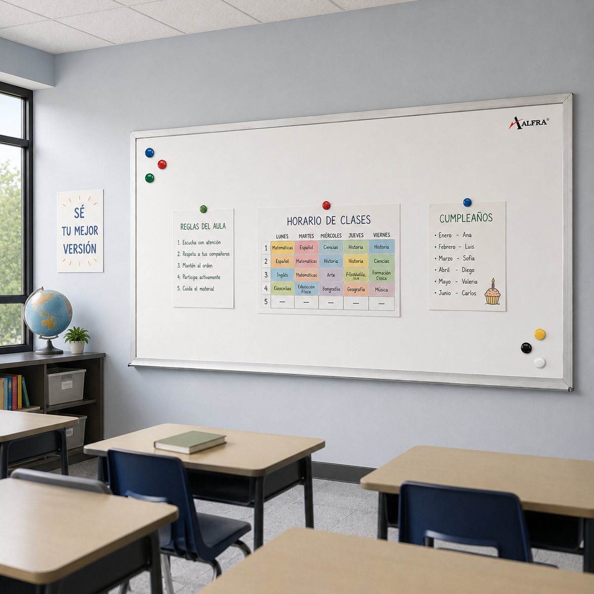 Pintarrón Escolar Metálico Gran Formato